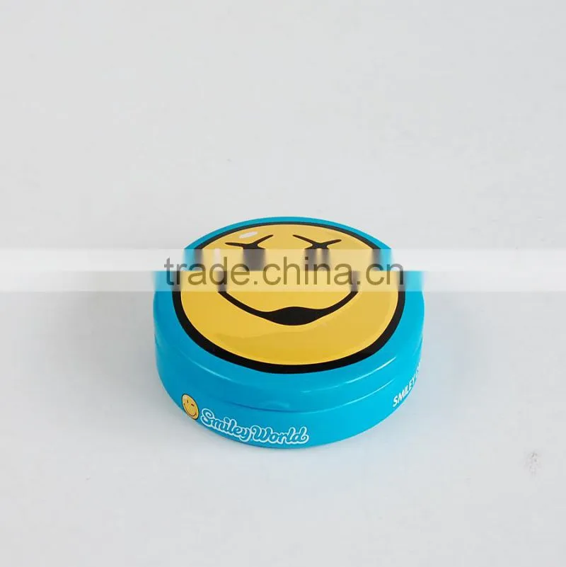 Round empty tin can for hand cream, lip balm tin