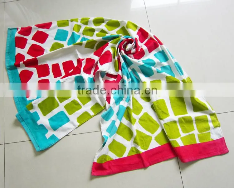 Pure cotton beautiful color seaside plaid beach swimming towel