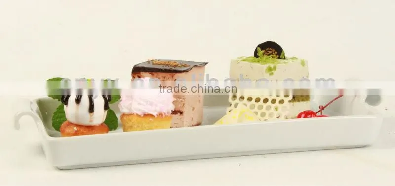 Factory Direct Rect/ Porcelain Cake Plate