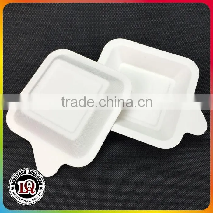Biodegradable Bagasse Small Cake Tray with Handle