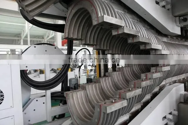 High speed extrusion line for PE double wall corrugated pipe