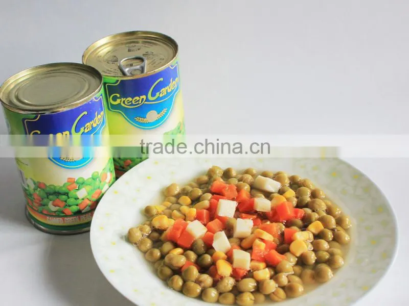 canned green peas with carrtos