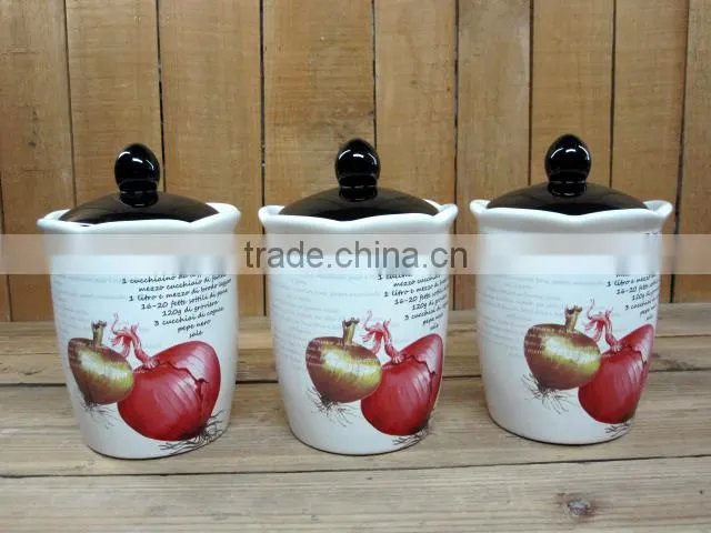 Eco-friendly Feature Ceramic Canister Tea Coffee Sugar Set
