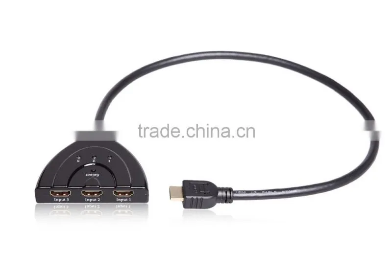 Wholesale Intelligent 3x1 HDMI video mixer switcher 3 in 1 pigtail for PS4 support 3D for hot video player