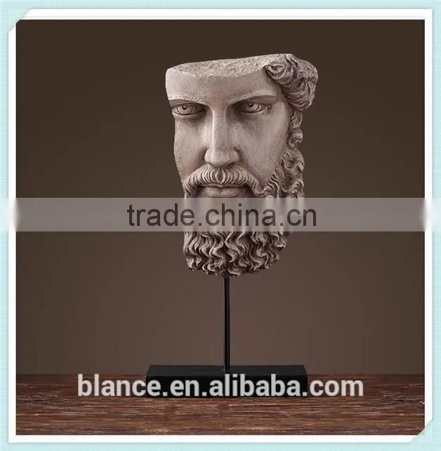 resin abstract character sculpture abstract indoor head figurine for home decoration