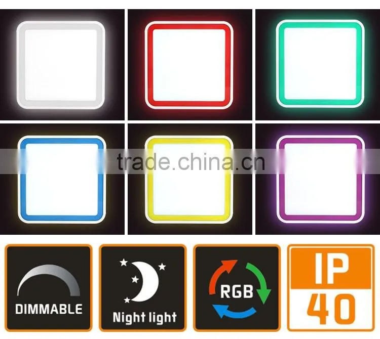 22W 2.4GHz RF Remote Control Dimming + RGB LED Ceiling Light for Home Decoration
