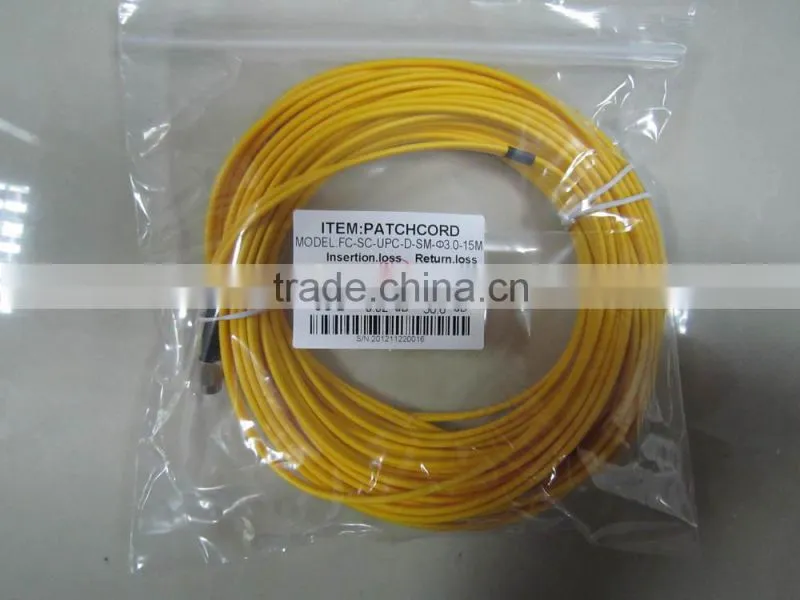singlemode 9/125 duplex sc/upc-sc/upc optical fiber patch cord/jumper