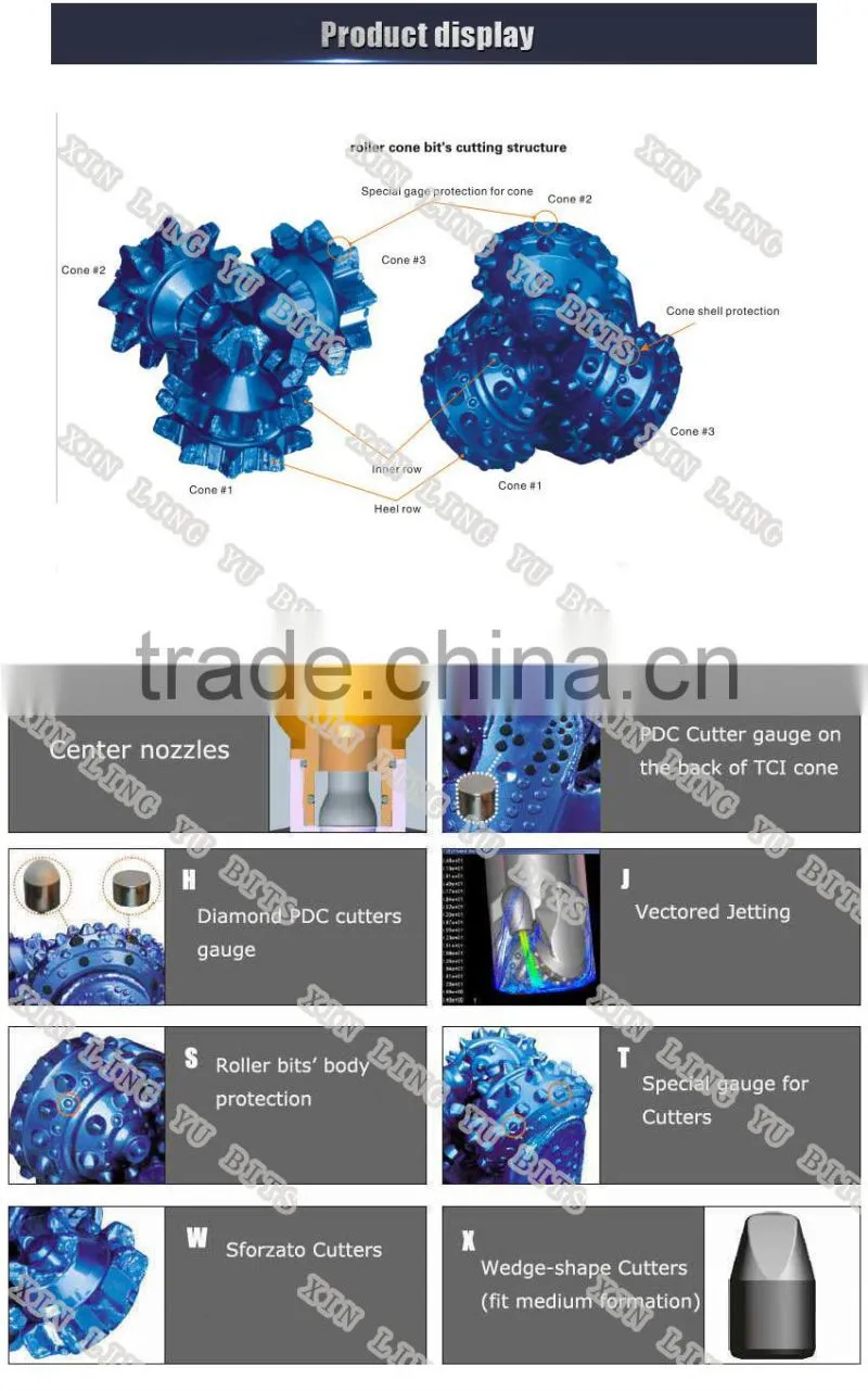 8 1/2" High Quality and low price new insert the tricone bit for all IADC code with API