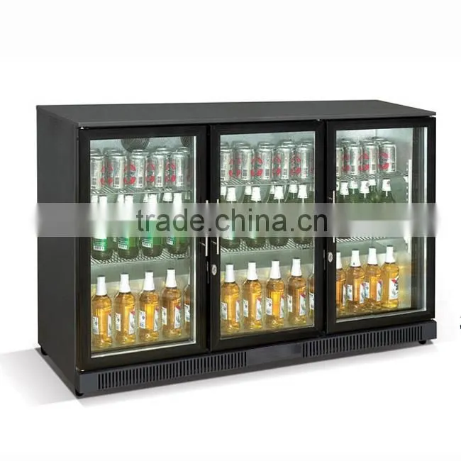 Supermarket Beverage Display Fridge with Three Sliding Glass Door 108L ~ 330L