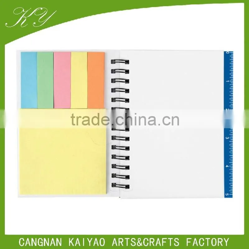 customized pp cover spiral notebook with sticky notes for promotion