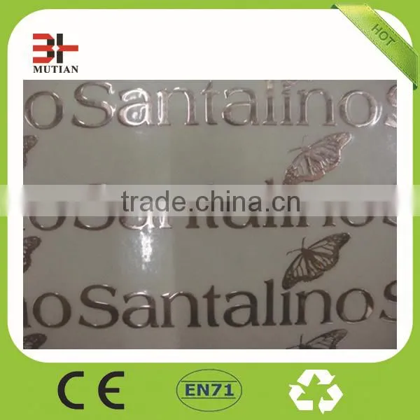 Custom silver gold letter embossed metal sticker