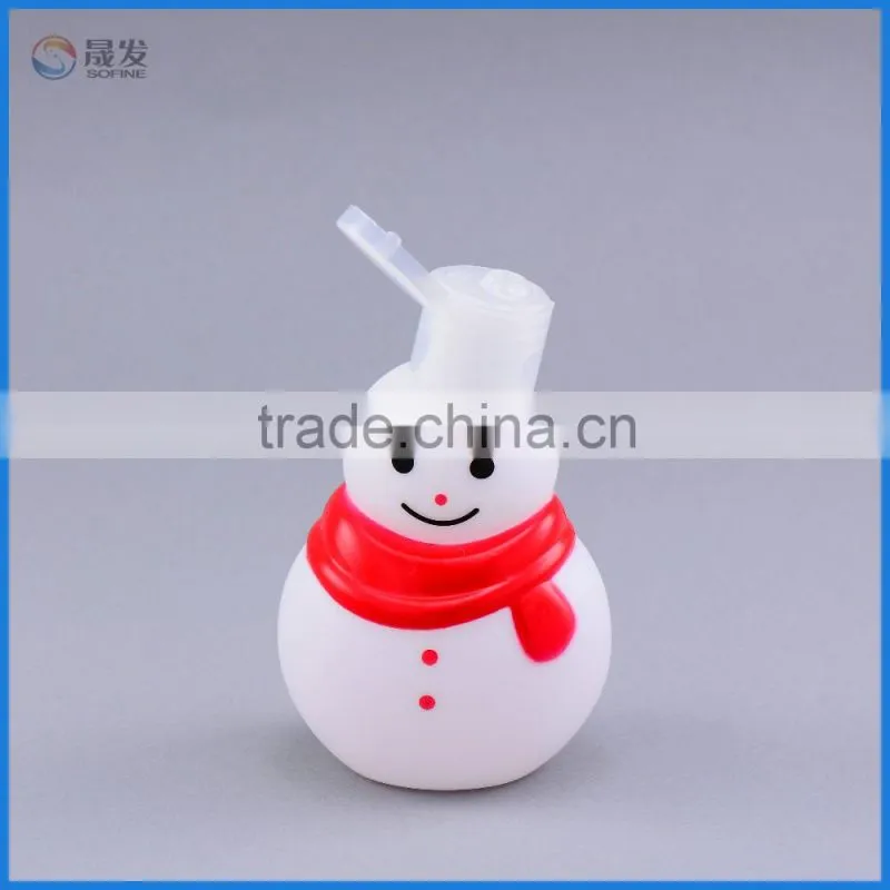 Lovely snowman shape excellent Quality 50G empty toner bottle