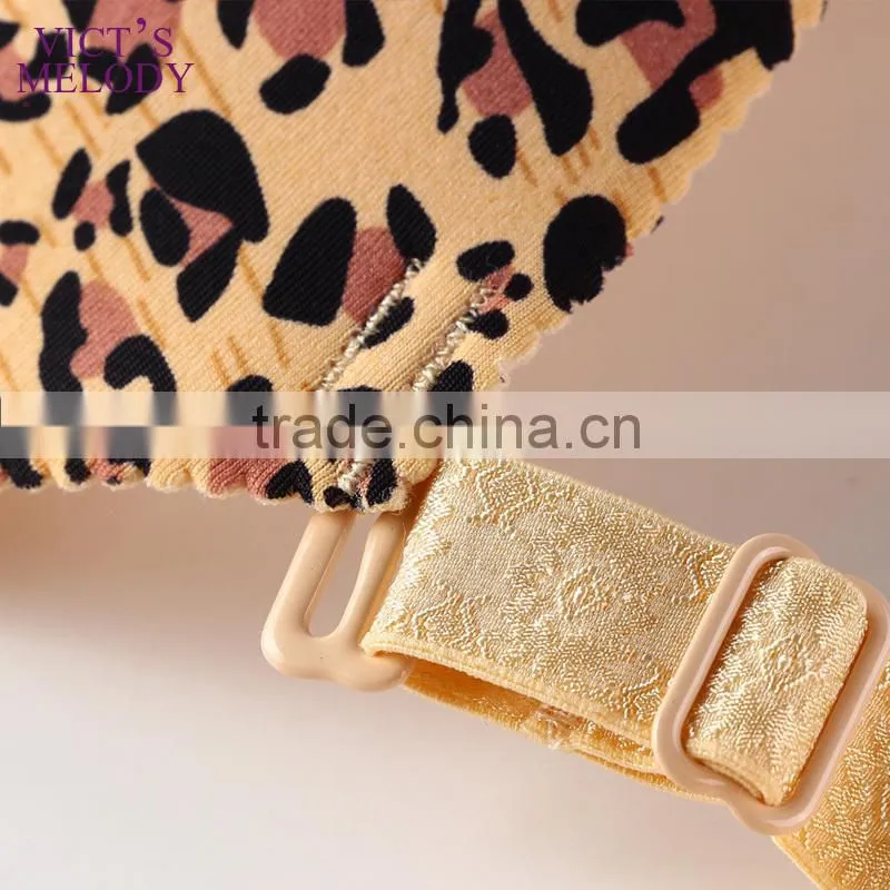 dark brown leopard newest cup shape underwear lady bra