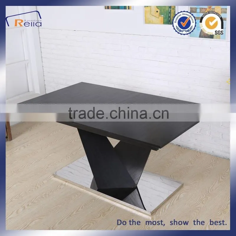 Black MDF Dining Table Covered By Paper for Sale