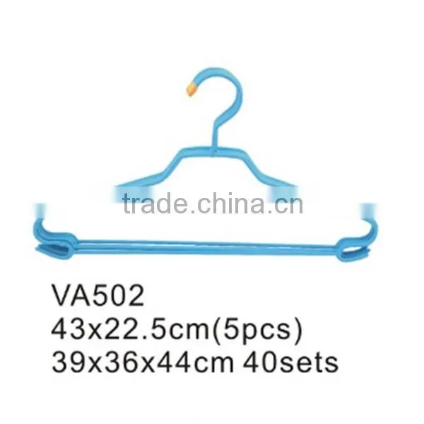 VA505 antique plastic coated metal clothes large wire hanger for dry cleaner