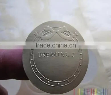 Printing letterpress logo aluminium-foil label adhesive sticker food grade label