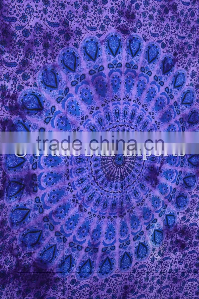 Twin Size Tie & Dye Indian Mandala Hippie Home Decor Wall Art Bohemian Wall Hanging Tapestry