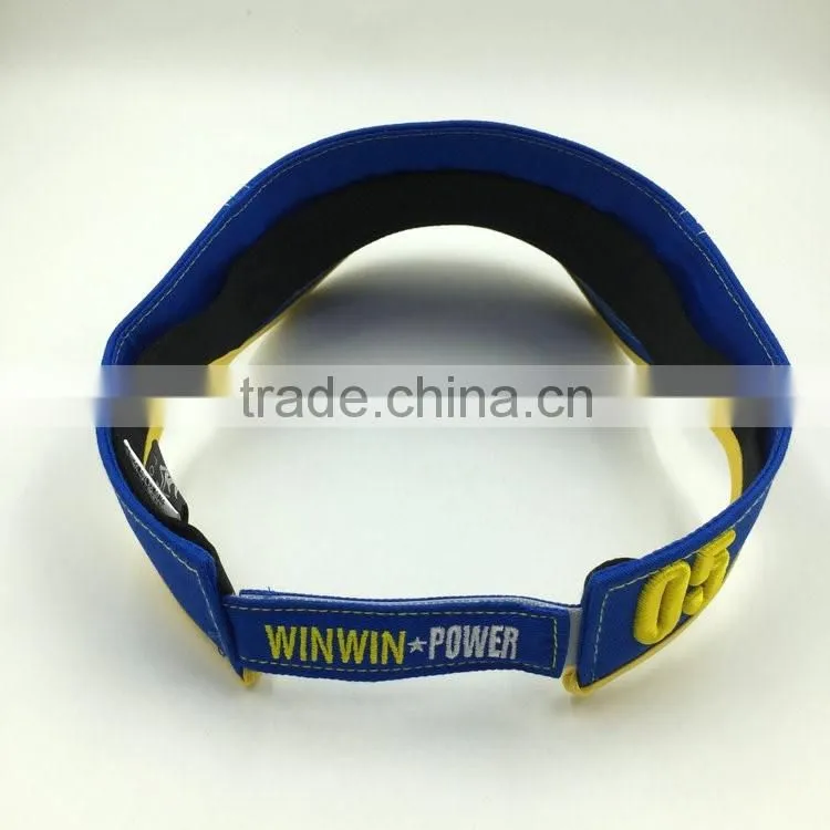 Wholesale 3D embroidery royalblue visor sun hat golf tennis beach adjustable magic tape color cap