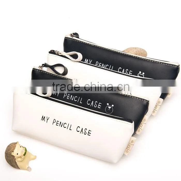Products imported from china wholesale OEM clear cheap pu zipper pencil case storage bag for school