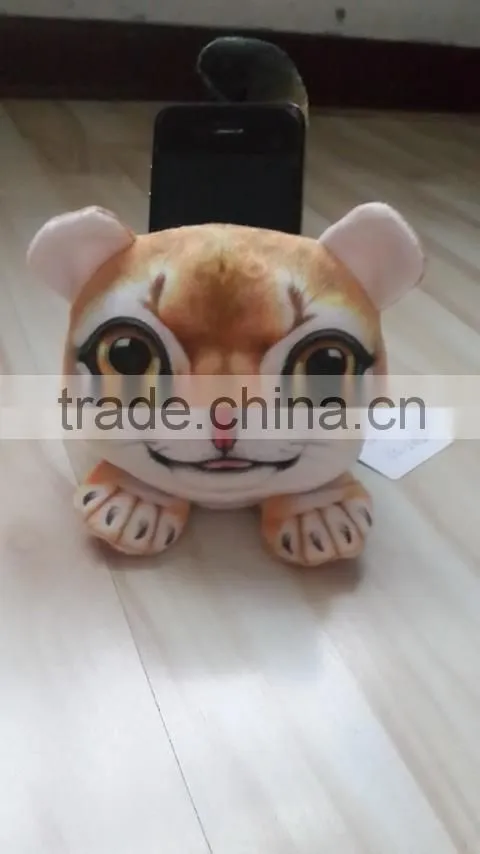 factory wholesale 3D plush lion cellphone seat plush toy lion shaped mobile phone holder plush animal shaped mobile seat holder