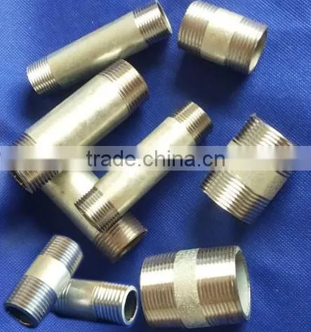 1/2" and 3/4"malleable cast iron pipe nipple female thread pipe fitting