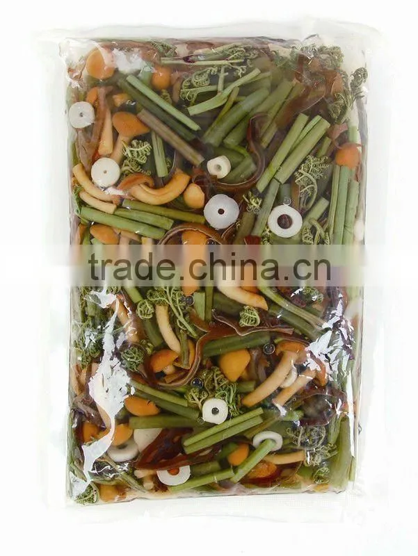 hot salted mustard tuber in platic bags