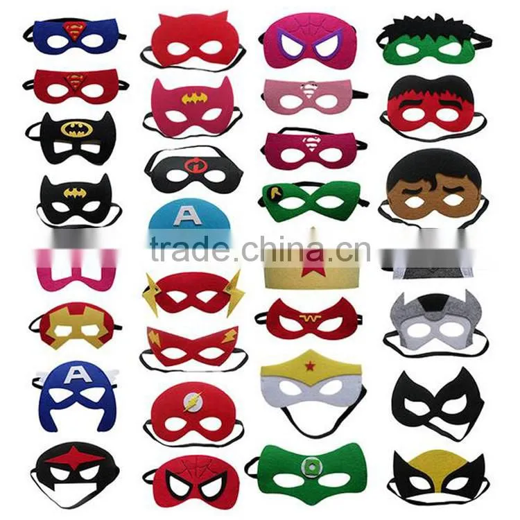 Wholesale Halloween cosplay costume Soft Felt Superhero mask for kids