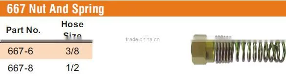667 Nut And Spring, D.O.T. Air Brake Fitting For Rubber Tube,Control valve