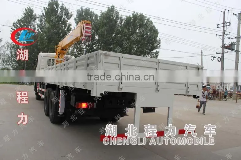 Dongfeng brand TL 6*4 10 ton cargo crane truck, truck mounted crane, hydraulic boom truck crane