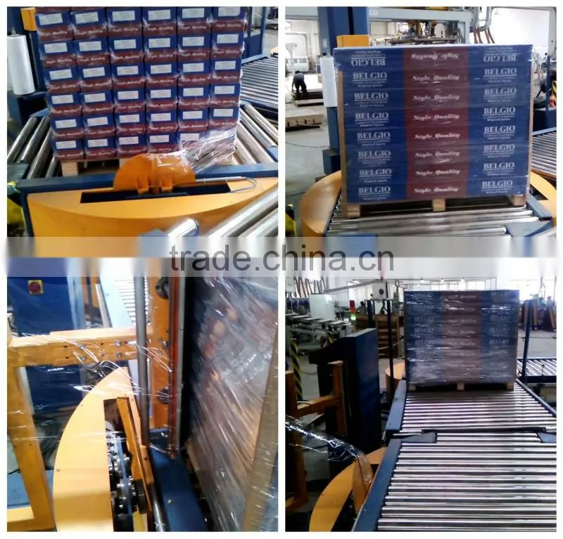 Fully automatic online pallet wrapping machine ,pallet packing line with 5 years warranty and service