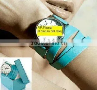 2012 long leather strap wrist watches ladies
