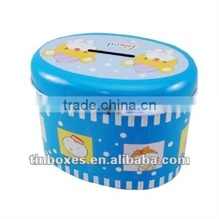 Oval Coin Bank with lock