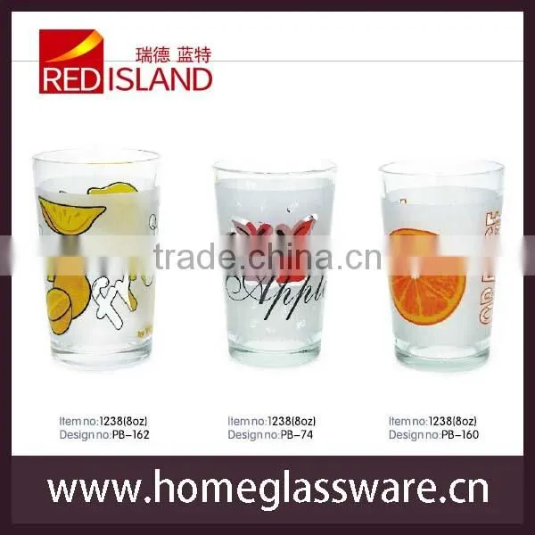 8oz decal fruit juice glass cups