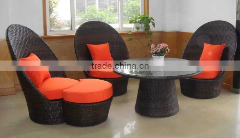 Leisure rattan garden coffee table set outdoor furniture