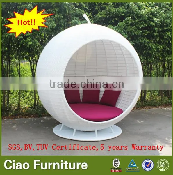 Modern garden furniture wicker white apple sunbed outdoor