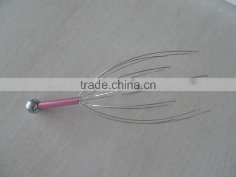 Spider shape hand held vibrating wire head scalp massager