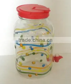 8L circleware ice cold embossed glass beverage dispenser mason mug set