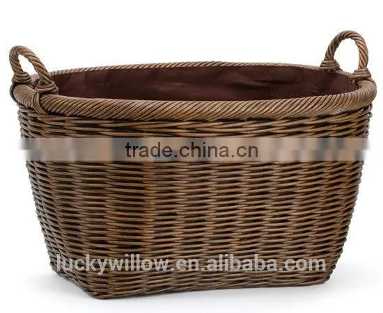 Oval Rattan/wicker storage basket type/ laundry basket