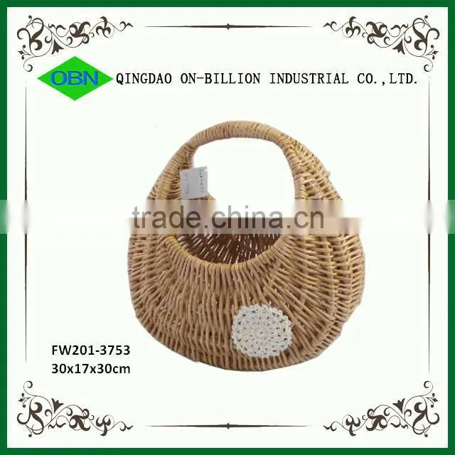 Wholesale decorative empty indian wicker wedding gift fruit basket decoration