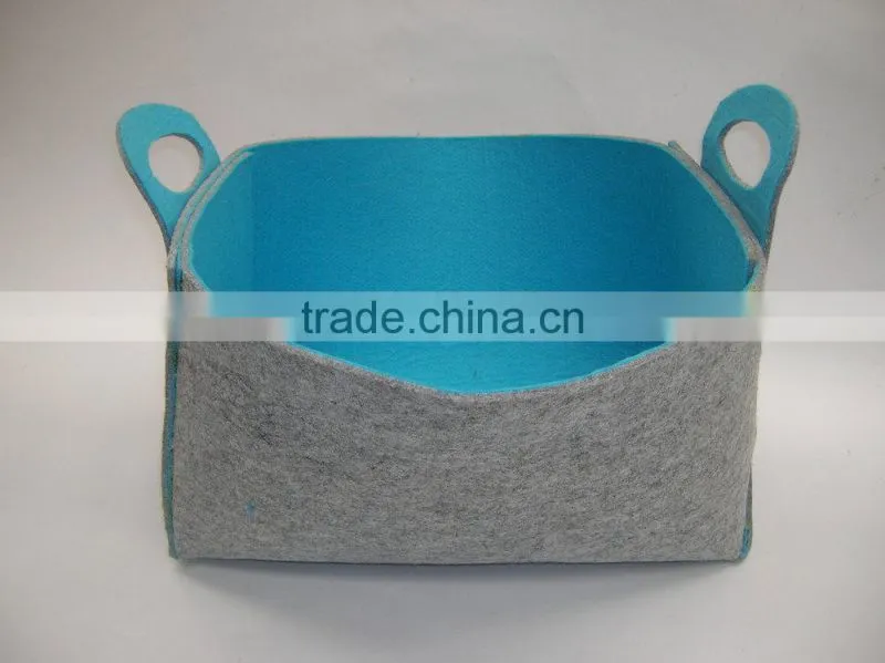 Cheap collapsible basket hot selling foldable felt storage cylinder felt storage basket