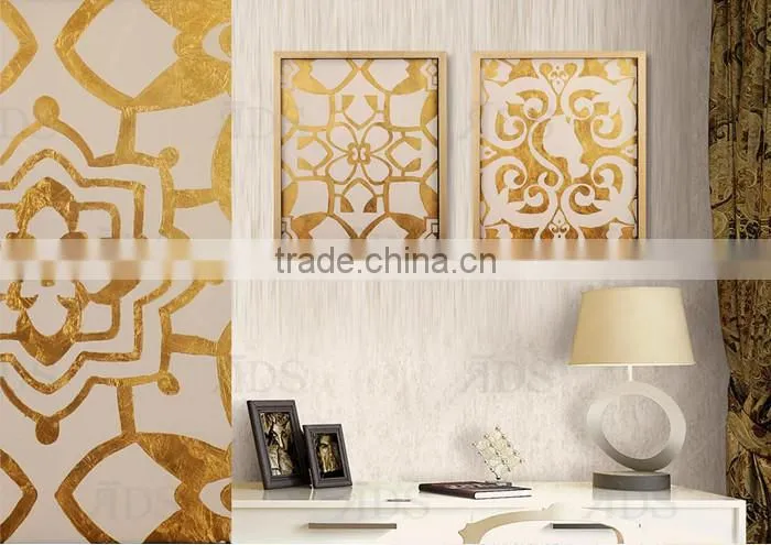 Framed Handmade carve pattens with gold leaf MDF wall art