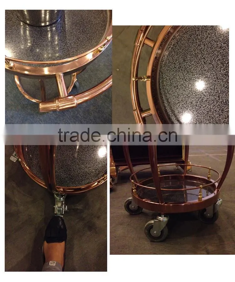 Elegant and smart stainelss steel liquor cart food serving trolley for hotel C-46