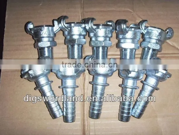 Air compressor hose coupling for ming machine