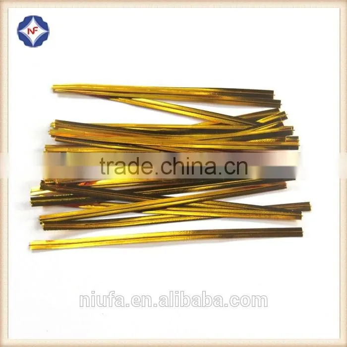 Metallic Plastic Twist Ties For Cake Lollipops Candy Food Cellophane Bag