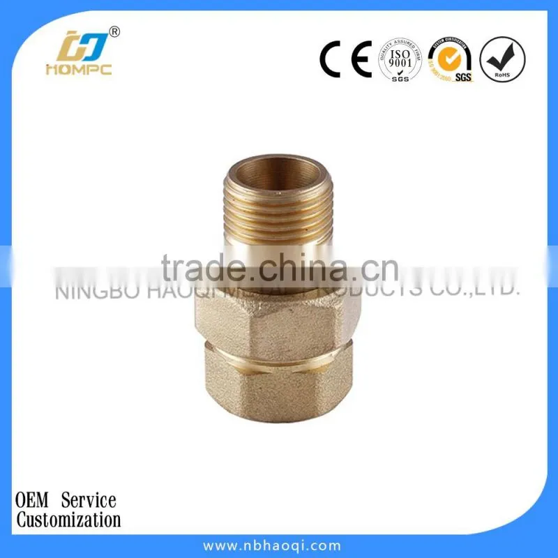 Brass hexagon bushing pipe fitting