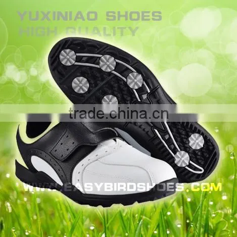slip on no lace up high top golf shoes with seven spike for adults men women business sports on the grass
