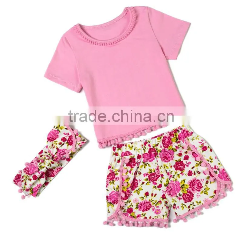 baby suspender shorts set top and shorts with headbands outfits