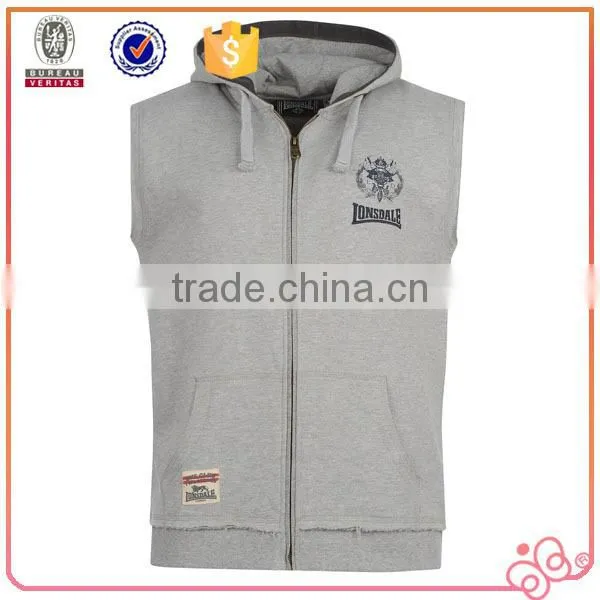 Casual style lastest design hot sale men fleece sleeveless hoodie vest