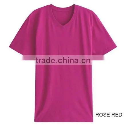 100% cotton v-neck t-shirt for man, custom soft v-neck t-shirt wholesale