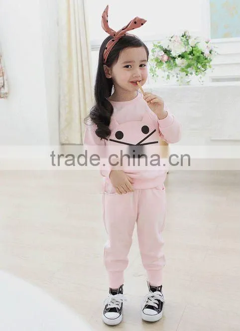 Hot little girl nice cute cotton outfits+pants clothing sets for kids